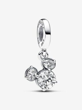 Pandora Mickey Mouse Sparkling Head Silhouette Dangle Charm